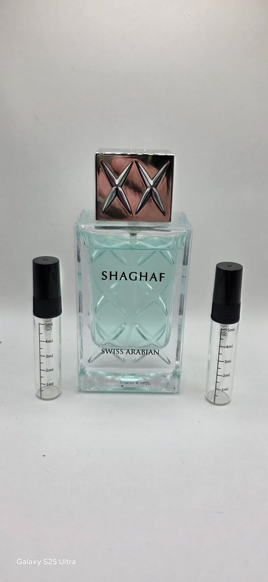 Swiss Arabian Shaghaf for him samples