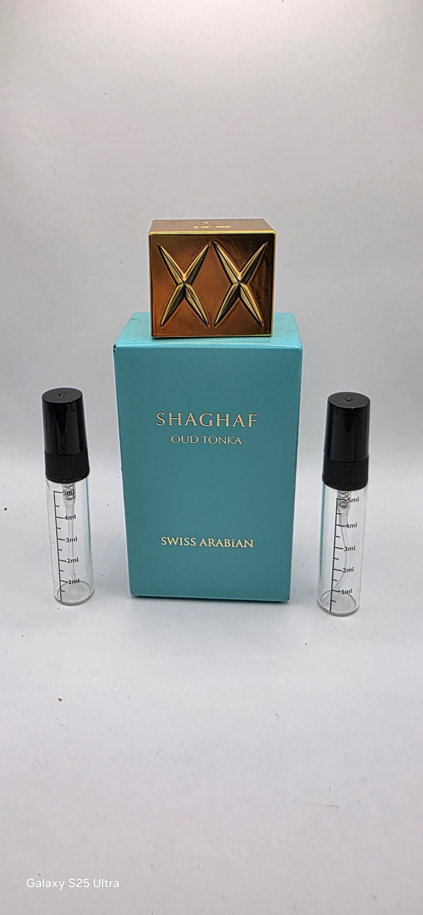 Swiss Arabian Shaghaf oud tonka samples
