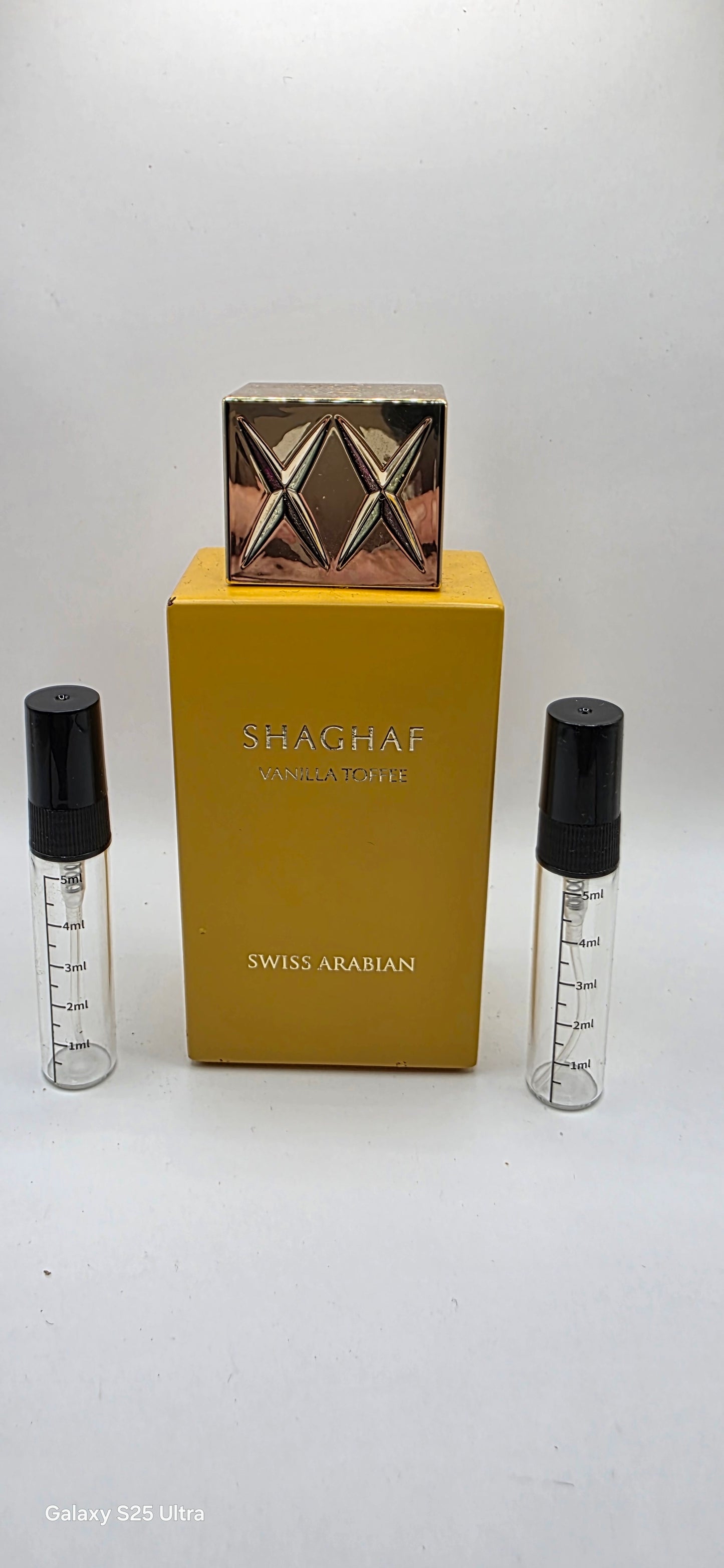 Swiss Arabian Shaghaf vanilla Toffee samples
